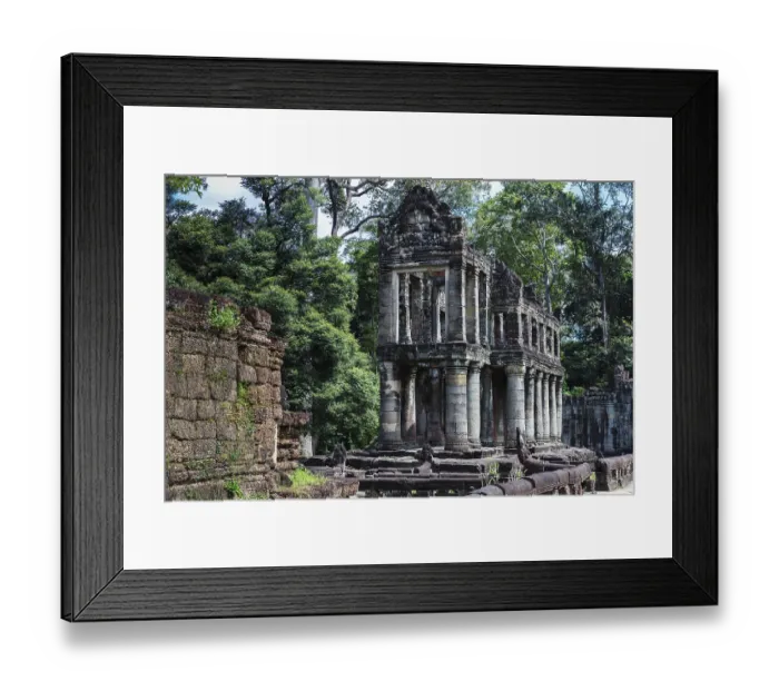 Framed Print : Ruins ancient Preah Khan temple in Angkor