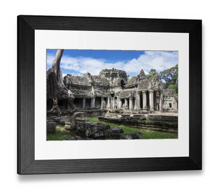 Framed Print : Entrance to ancient Preah Khan temple in Angkor