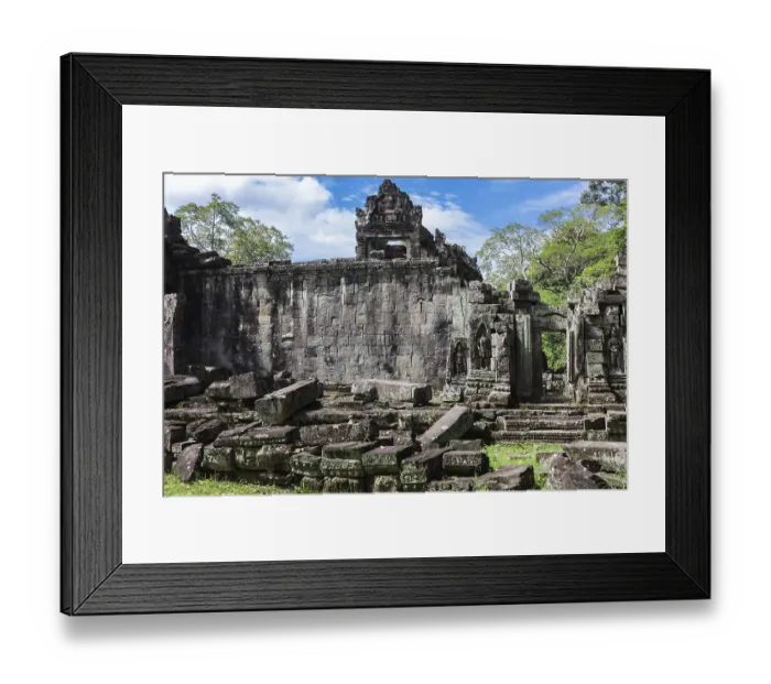 Framed Print : Ruins ancient Preah Khan temple in Angkor