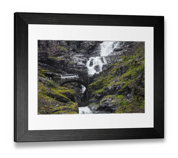 Framed Print : Bus on the Trollstigen mountain route Framed Print : Bus on the Trollstigen mountain route