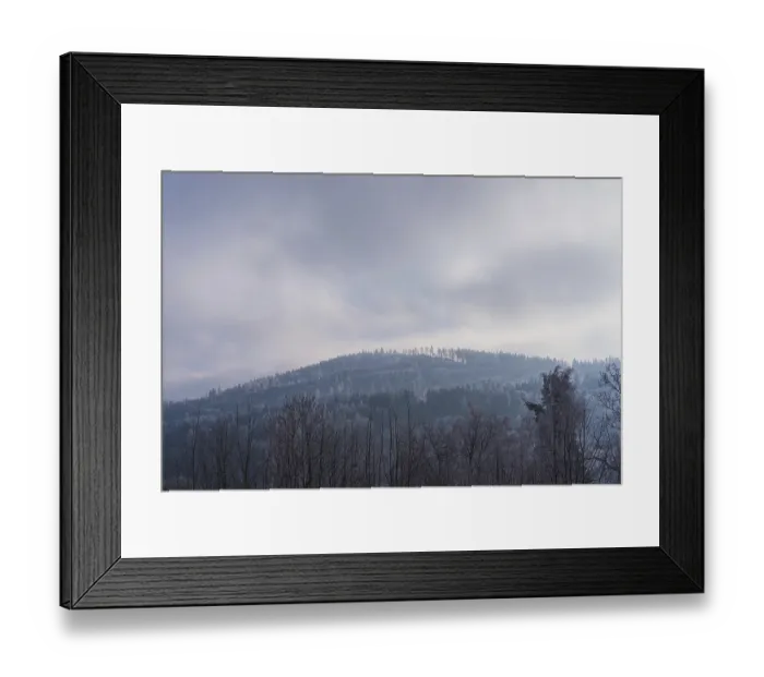 Framed Print : View of the forested mountains in winter, Poland Framed Print : View of the forested mountains in winter, Poland