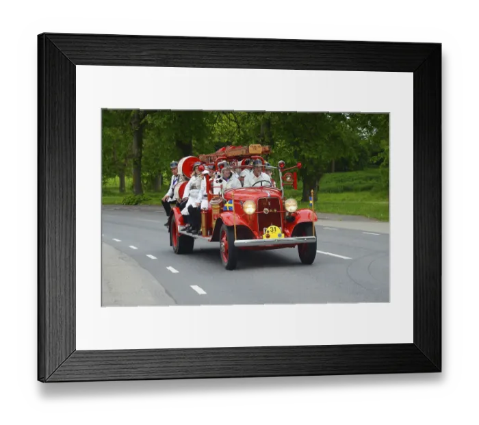 Framed Print : Ford V8 veteran fire truck built in 1934 at fire truck rally in Ystad Framed Print : Ford V8 veteran fire truck built in 1934 at fire truck rally in Ystad