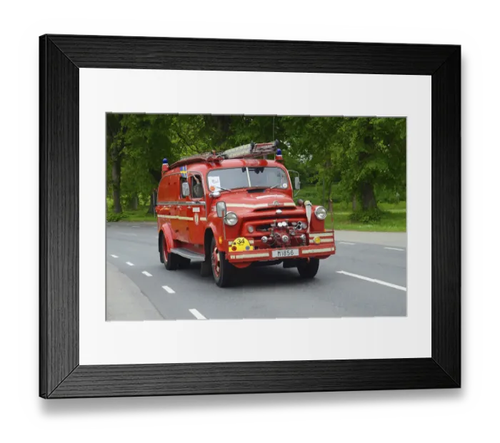 Framed Print : International veteran fire truck built in 1957 at fire truck rally in Ystad Framed Print : International veteran fire truck built in 1957 at fire truck rally in Ystad