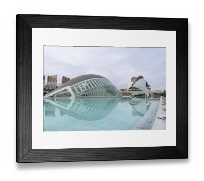 Framed Print : City of arts and sciences in valencia featuring futuristic l'hemisferic