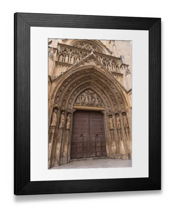 Framed Print : Valencia cathedral's door of the apostles displaying intricate gothic stone carvings Framed Print : Valencia cathedral's door of the apostles displaying intricate gothic stone carvings