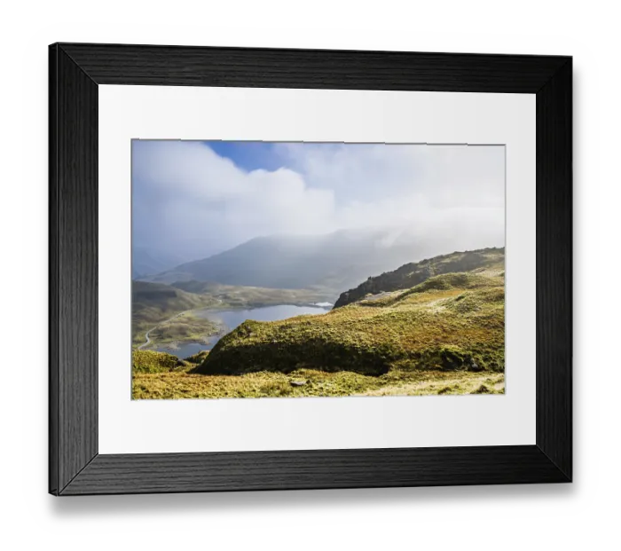 Framed Print : Pyg Track over Llyn Llydaw lake Framed Print : Pyg Track over Llyn Llydaw lake