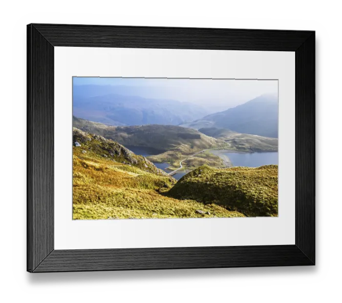 Framed Print : Pyg Track over Llyn Llydaw lake
