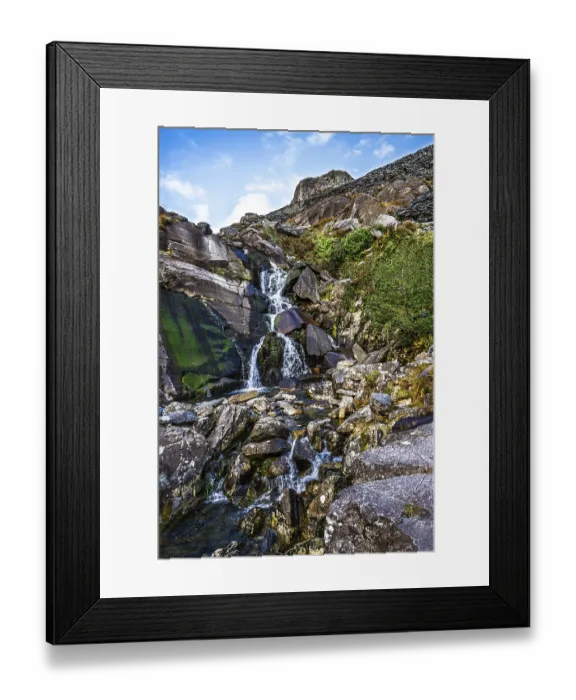 Framed Print : Autumn colors over Mountains and Llyn Cwmorthin Lake