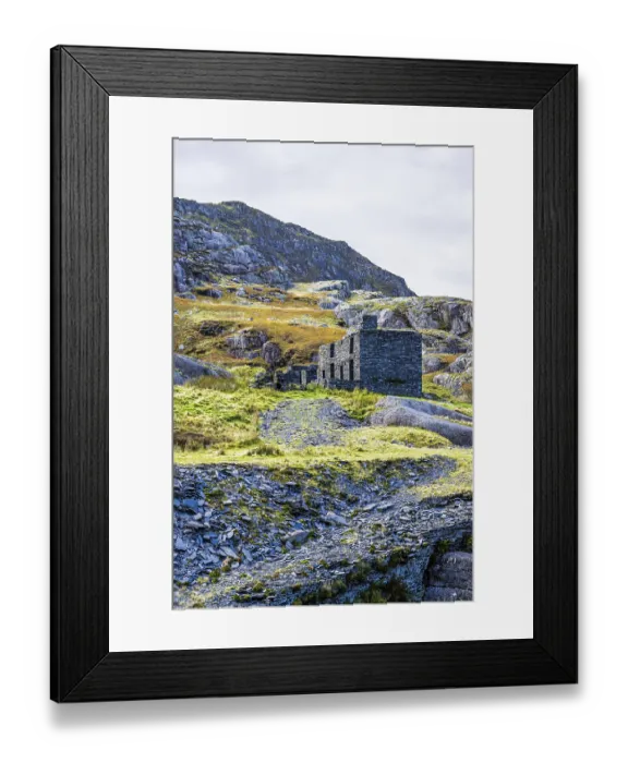 Framed Print : Autumn colors over Mountains and Llyn Cwmorthin Lake