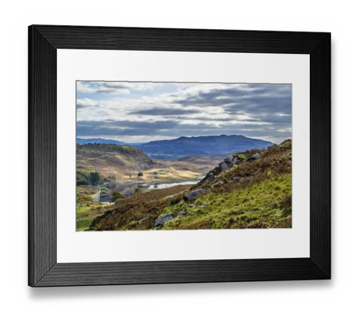 Framed Print : Autumn colors over Mountains and Llyn Cwmorthin Lake Framed Print : Autumn colors over Mountains and Llyn Cwmorthin Lake