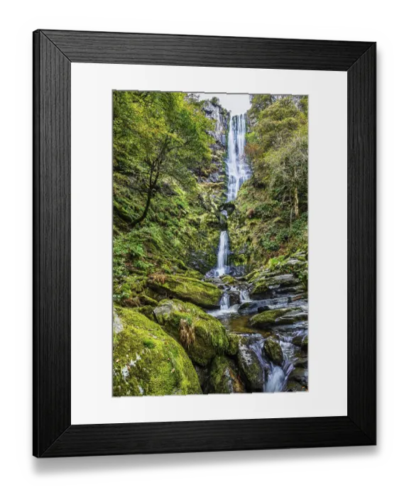 Framed Print : Autumn colors over Pistyll Rhaeadr Waterfall