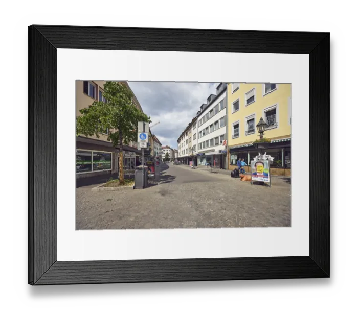 Framed Print : Pedestrian zone, general architecture