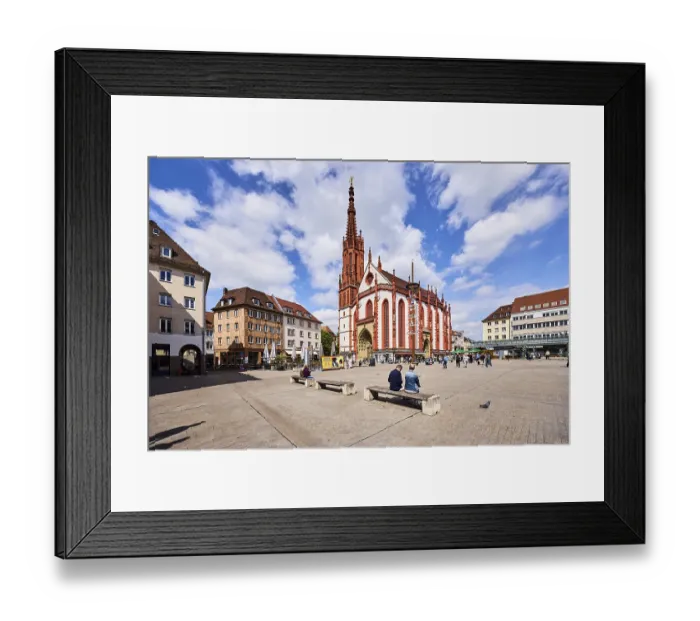 Framed Print : Marienkapelle, chapel, square, pedestrian zone Framed Print : Marienkapelle, chapel, square, pedestrian zone