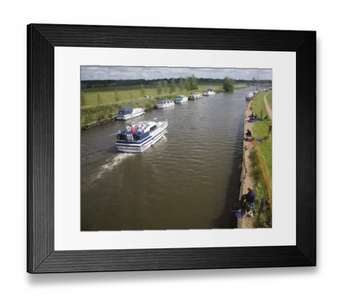 Framed Print : Boats on the River Waveney, Beccles