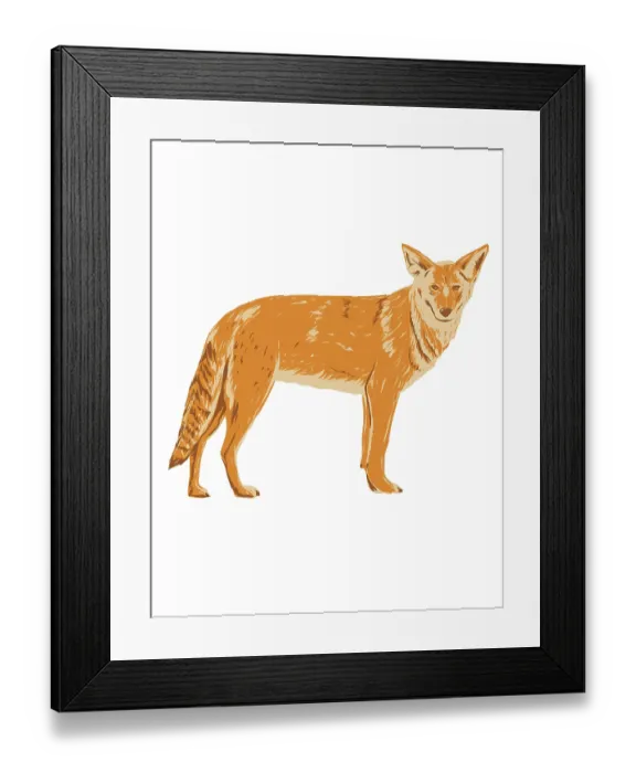 Framed Print : WPA poster art of a coyote, Canis latrans