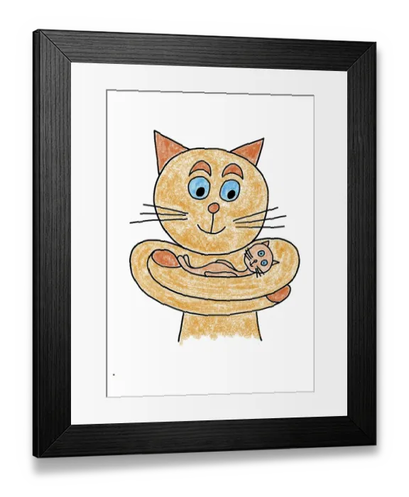 Framed Print : Naive illustration, child drawing