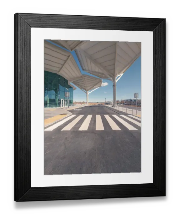 Framed Print : Architectural view of a sleek transport hub in Valdebebas