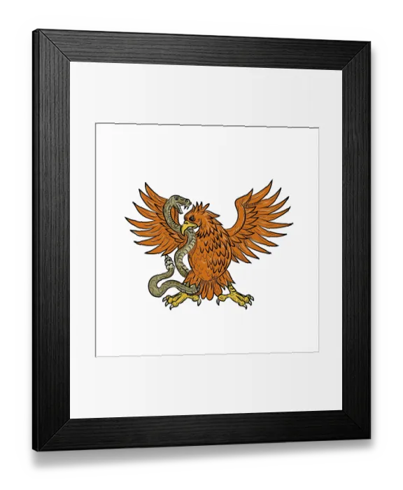 Framed Print : Drawing sketch style illustration of an American golden eagle