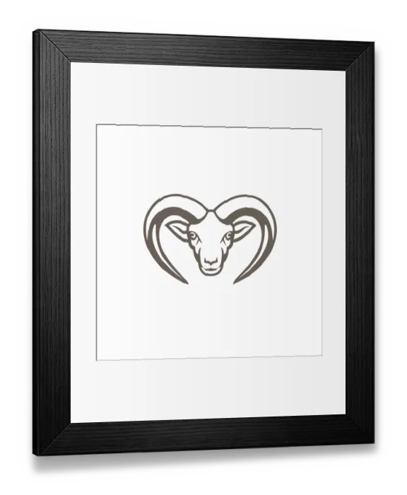 Framed Print : Mascot icon illustration of head of Armenian mouflon Framed Print : Mascot icon illustration of head of Armenian mouflon