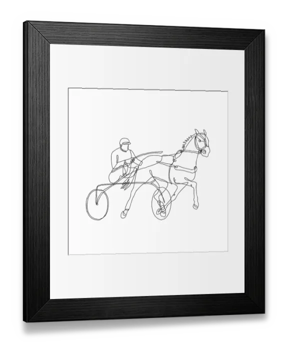 Framed Print : Continuous line drawing illustration of a jockey Framed Print : Continuous line drawing illustration of a jockey