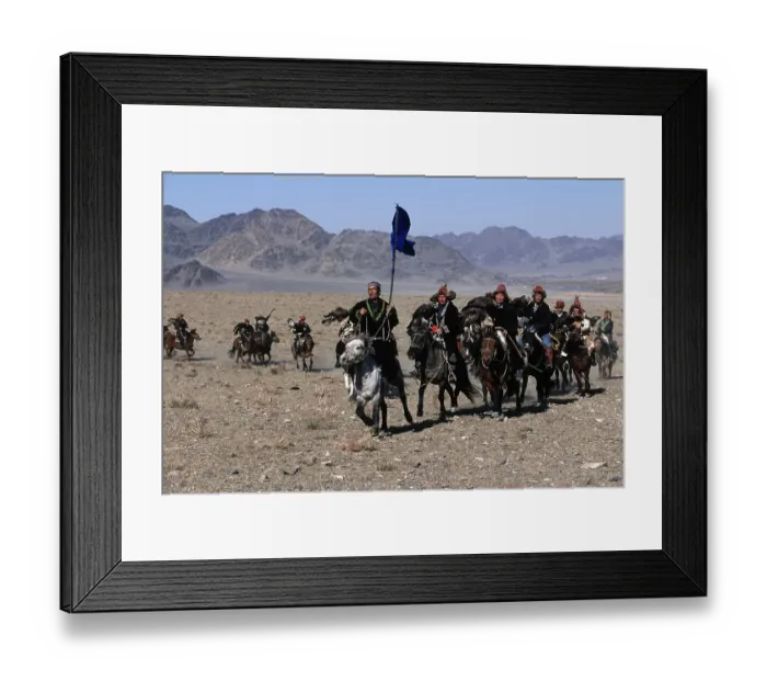 Framed Print : Kazakhs eagle hunters on their way the to the Golden Eagle Festival Framed Print : Kazakhs eagle hunters on their way the to the Golden Eagle Festival