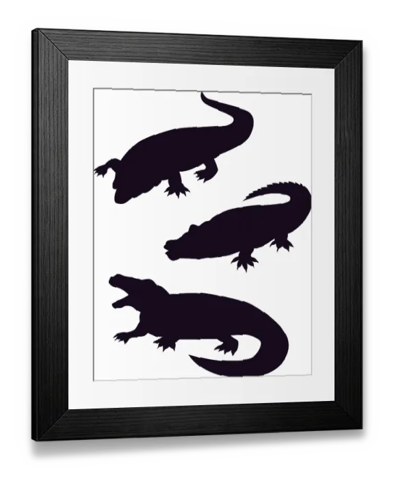 Framed Print : Illustration of different reptiles isolated on a white background Framed Print : Illustration of different reptiles isolated on a white background