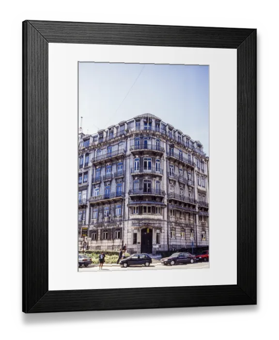 Framed Print : Historic residential building with azulejos on Rua Braamcamp Lisbon