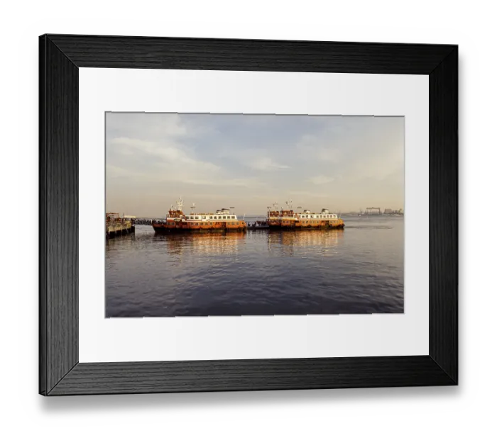 Framed Print : Ferries on the Tagus at sunset Lisbon