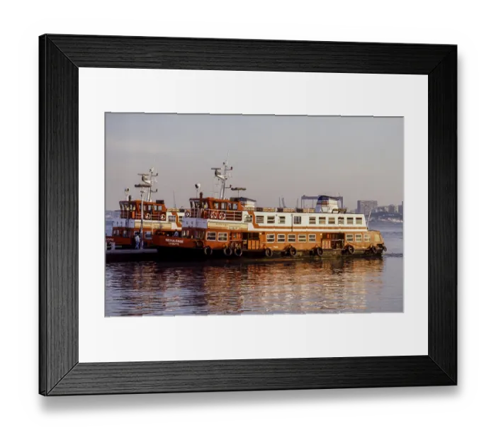 Framed Print : Ferries on the Tagus at sunset Lisbon