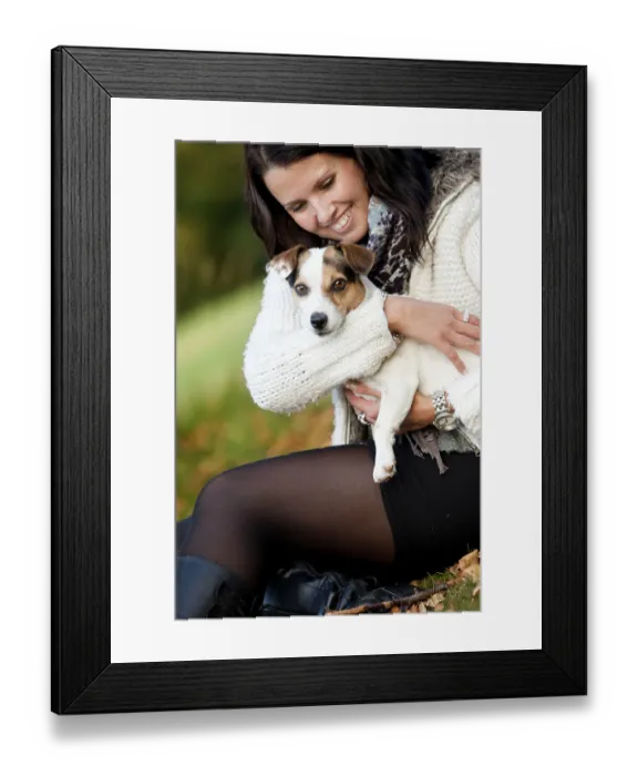 Framed Print : Happy girl with her Jack Russell Terrier Framed Print : Happy girl with her Jack Russell Terrier
