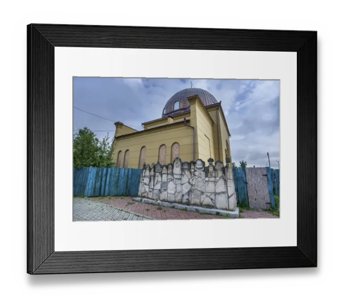 Framed Print : Destroyed synagogue under reconstruction