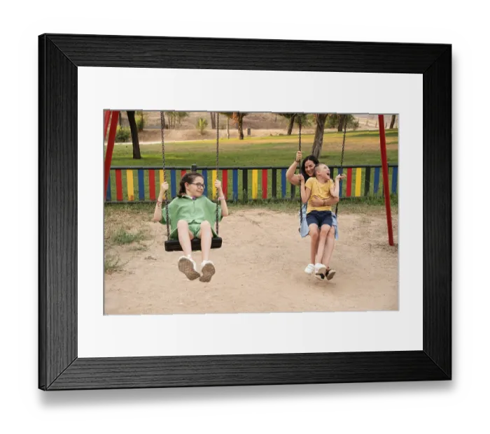 Framed Print : A joyful family moment at the park