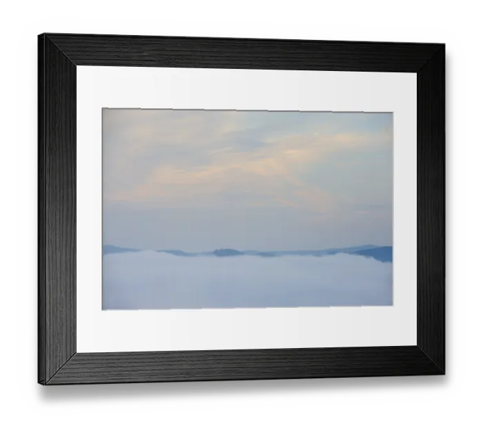 Framed Print : Early fog low-lying clouds in low mountain ranges Framed Print : Early fog low-lying clouds in low mountain ranges