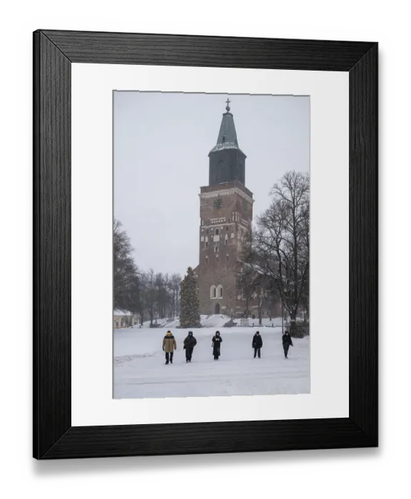Framed Print : Walkers, Turku Cathedral, Finnish Turun Tuomiokirkko
