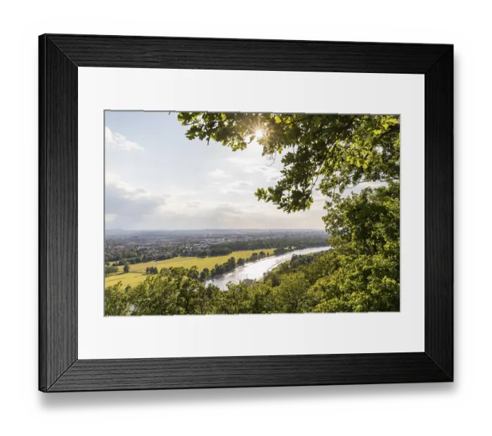 Framed Print : View of Dresden and the Elbe from Agneshohe