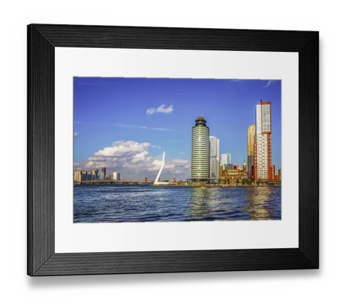 Framed Print : Erasmus Bridge, city panorama, Rotterdam Framed Print : Erasmus Bridge, city panorama, Rotterdam