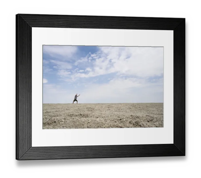 Framed Print : Symbolic picture, abstract, man raising his hands conjuring