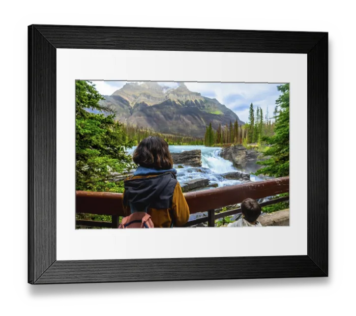 Framed Print : Tourists are enjoying the breathtaking view of athabasca falls Framed Print : Tourists are enjoying the breathtaking view of athabasca falls