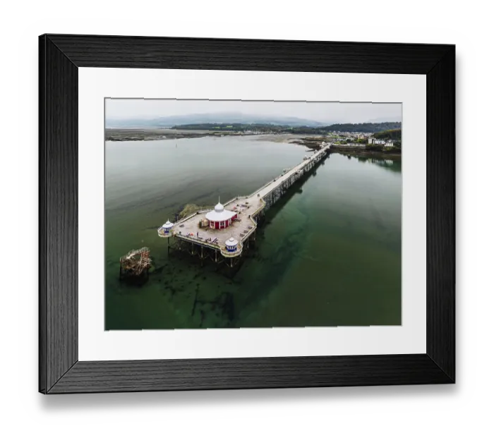 Framed Print : Garth Pier from a drone, Bangor, Wales, UK