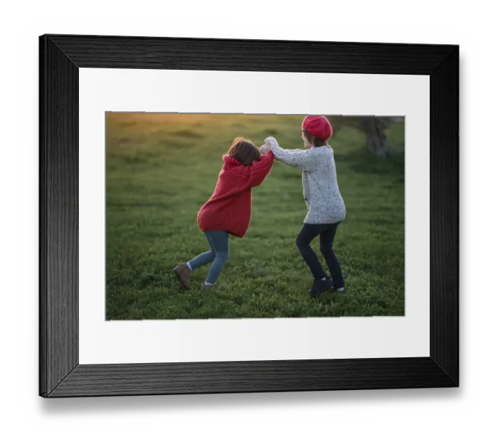 Framed Print : Two siblings, a girl and a boy