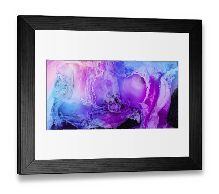 Framed Print : This abstract artwork displays a stunning blend of blue