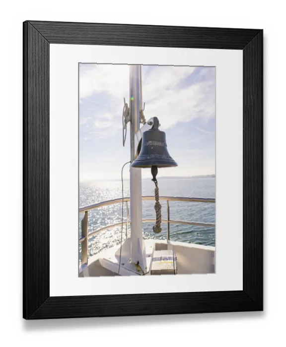 Framed Print : Ship bell on the bow of a boat Framed Print : Ship bell on the bow of a boat