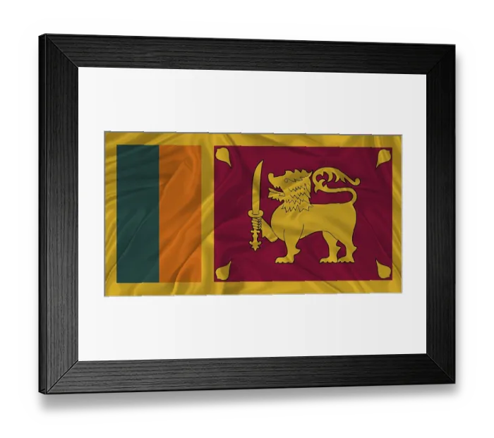 Framed Print : Flag of Sri Lanka with cloth texture