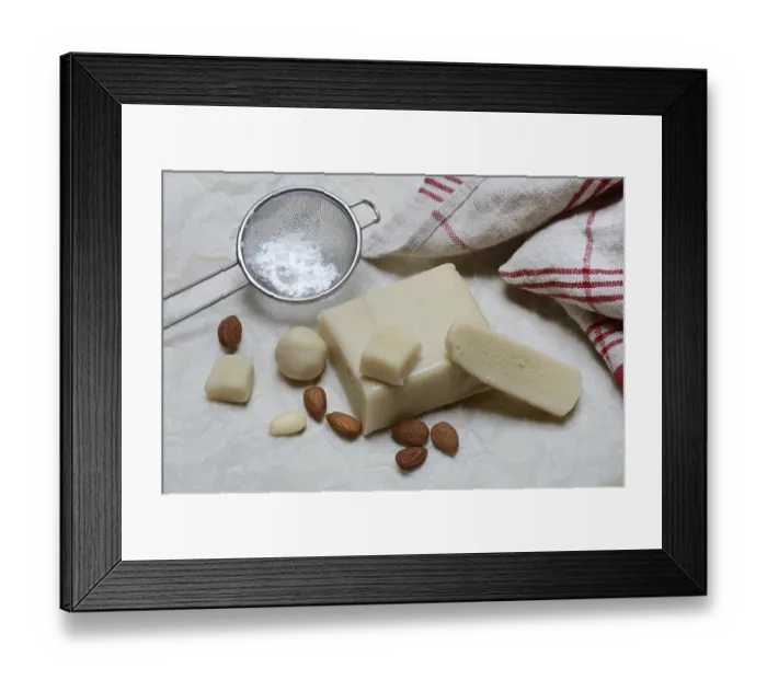 Framed Print : Marzipan, raw marzipan and almonds, Germany