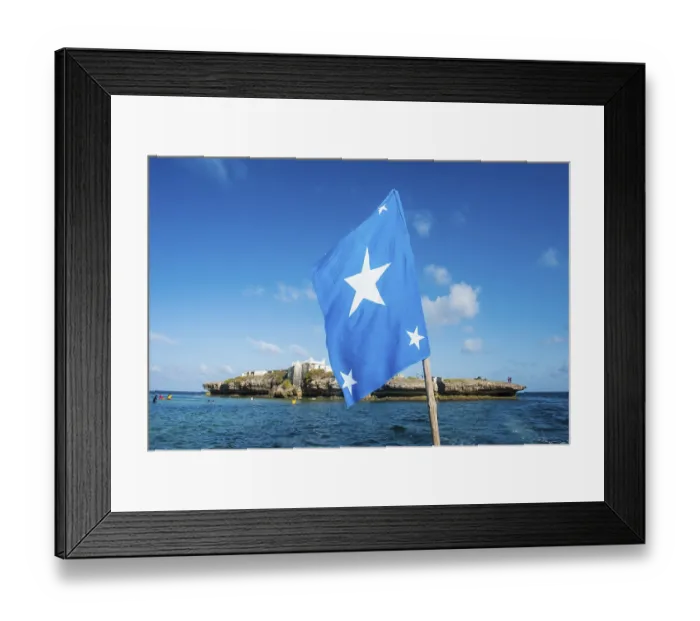 Framed Print : Somali flag, Jazeera beach, Somalia Framed Print : Somali flag, Jazeera beach, Somalia