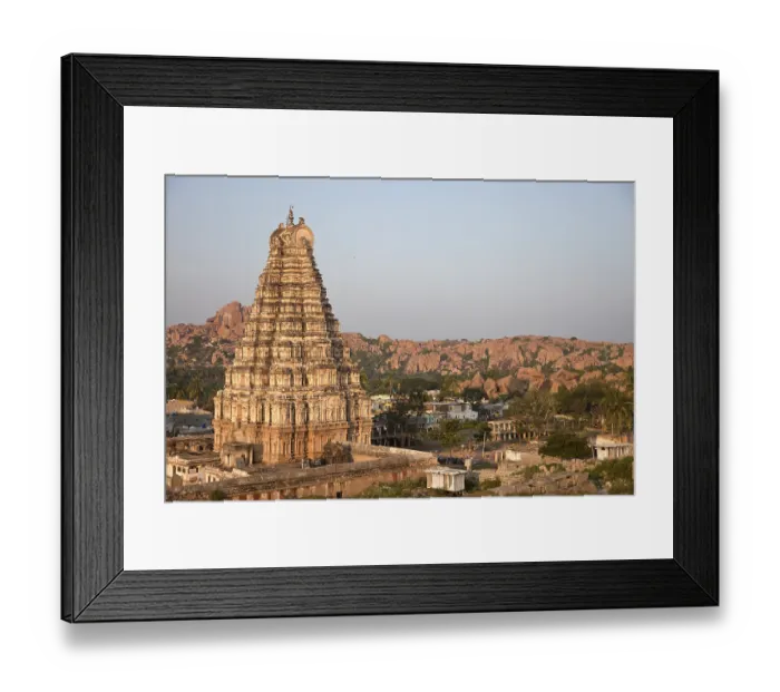 Framed Print : Gopuram of the Virupaksha Temple and the village of Hampi Framed Print : Gopuram of the Virupaksha Temple and the village of Hampi