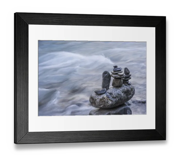 Framed Print : Cairn, Oybach in Oytal, near Oberstdorf