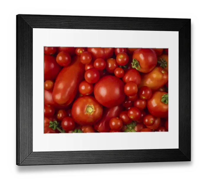 Framed Print : Various red tomatoes, full-size, food photography