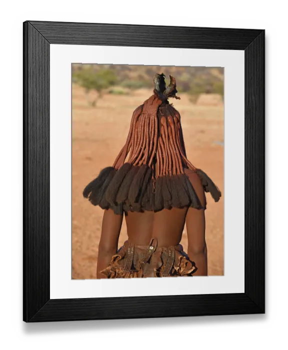 Framed Print : Hair ornaments of a young married Himbafrau Framed Print : Hair ornaments of a young married Himbafrau