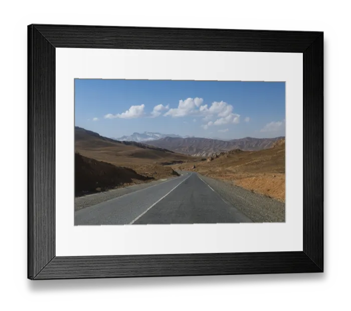 Framed Print : Long straight road between Bamyan and Yakawlang